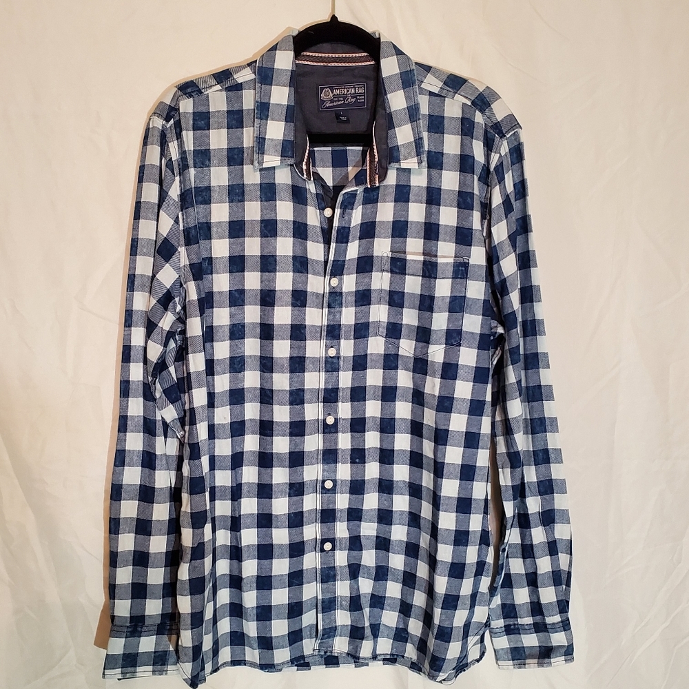 American Rag Button-down plaid shirt